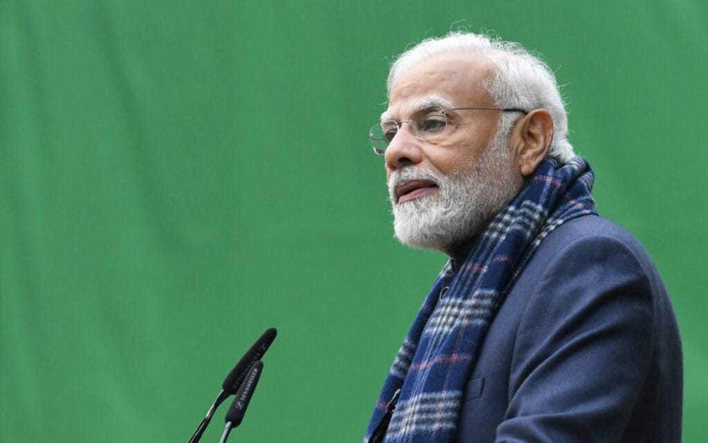 PM Modi addressing the tableaux artists, tribal guests, NCC Cadets and NSS Volunteers at Lok Kalyan Marg, in New Delhi on January 25, 2023.